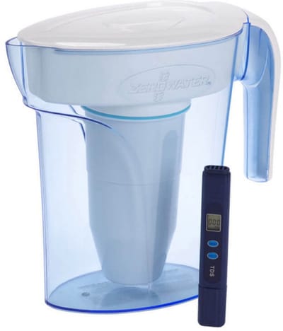 ZeroWater Waterfilterkan 1.7 Liter - Inclusief 1 Filter en TDS meter - 5-traps Waterfilter systeem- Filtert PFOA, PFOS, lood, chroom, kwik en chloor