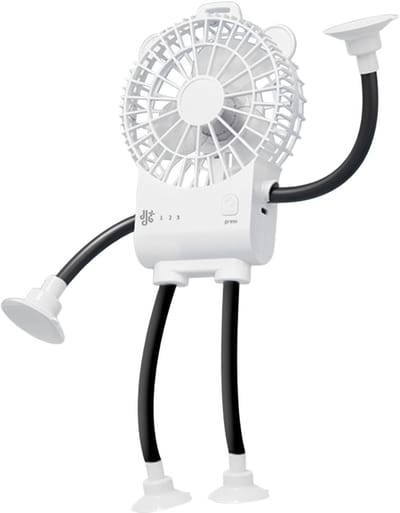 VHV - Bureauventilator - robot tafelventilator met zuignap en 3 standen - compacte ventilator voor kantoor en slaapkamer