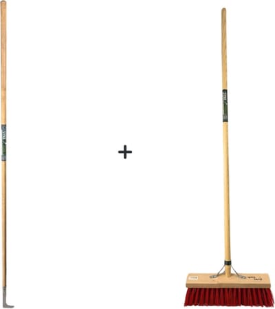Synx Tools Voegenmes 150 cm Met Steel en Nylon Straatbezem 35 cm - Nylon - Buitenbezem - Met steel 150 cm