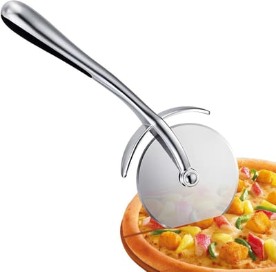 RVS Pizzasnijder met een diameter van 6,5 cm en een lengte van 18 cm, ideaal voor pizza, wafels en deeg, eenvoudig te reinigen en te gebruiken