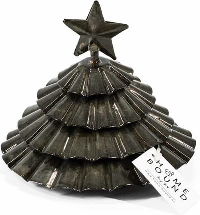 HomeBound by KY | Metalen kerstboom olive | 3x12x10,5cm | kerst decoratie | kerstboompje