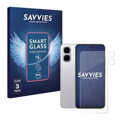 3 Stuks Savvies Screenprotector - geschikt voor Infinix Smart 10 (Voor+Camera) - beschermfolie glas transparant