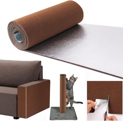 Zelfklevende krabmat voor katten, doe-het-zelf krabplank kat, krasbescherming bank, kat, krasbescherming, kattenkrabmat, anti-kras-tape voor kattenstandaard, houten handvat, kattentoren (200 cm x 40cm）