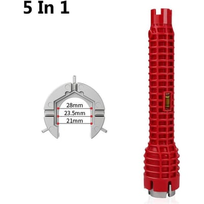 8 in 1 Flume Magische Sleutel Wastafel Kraan Loodgietersgereedschap Magische Sleutel Multifunctioneel Engelse Sleutel Reparatie Loodgieterssleutel Gereedschap red