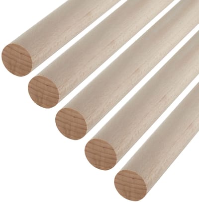 5 stuks SOTECH beuken ronde stokken glad Ø30 x 500 mm ronde houten stokken voor knutselwerk of als kapstok