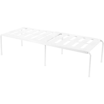 Uitschuifbare Keukenplank Multifunctioneel Uitbreidbaar Stapelbaar Uitschuifrek Ruimtebesparend Huis Kasten Tafelgerei Organizer Rek 1-tier white