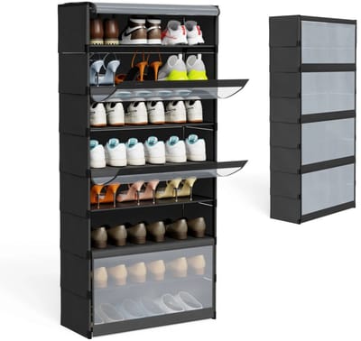 Geargalaxy Schoenenrek - Schoenenkast - Schoenen opbergrek - Schoenenkasten - Plastic rek - 8-Laags - 24 schoenenvakken