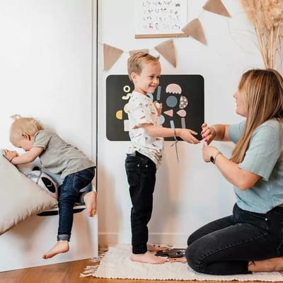 FERFLEX - Rechthoekige magneet bord - Maat S - magneetsticker - magneetbord zwart - magneetbord voor kinderen - magneetbord kinderkamer - magneetbord speelgoed - memobord