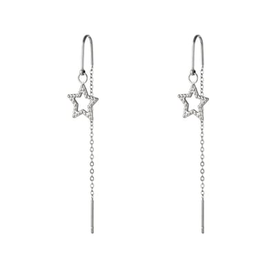 Yehwang oorbellen - Star Dangle - Zilverkleurig - Stainless Steel