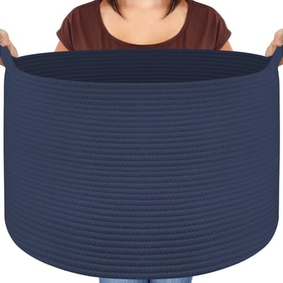 Unyqoos® Ruime Opvouwbare Mand voor Diverse Opslagbehoeften met Versterkte Handvatten en Katoenen Structuur