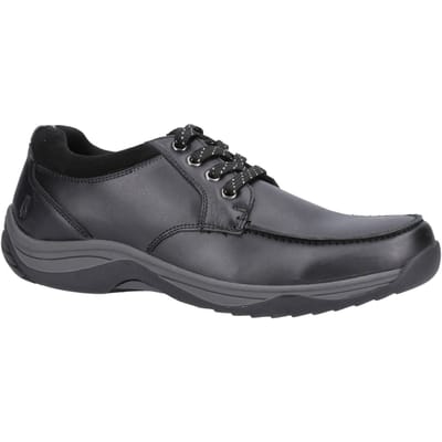 Hush Puppies Derek Leren Mannen Zwarte Veterschoenen