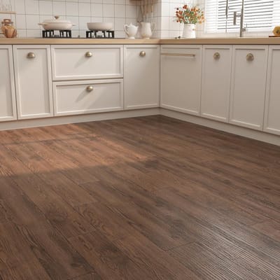 Zelfklevende Vintage Vloertegels in Houtlook, 35 Stuks, 4.7 m², Bruin Vinyl, Perfect voor Woonkamer en Eetkamer, 90 x 15 cm, Herringbone Design