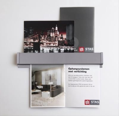 STAS Ophangsysteem - Papergrip - Kaarten Houder - Fotorek - Kaartenrek - Fotohouder - Fotoclip - 100 cm / Alu Struktuur
