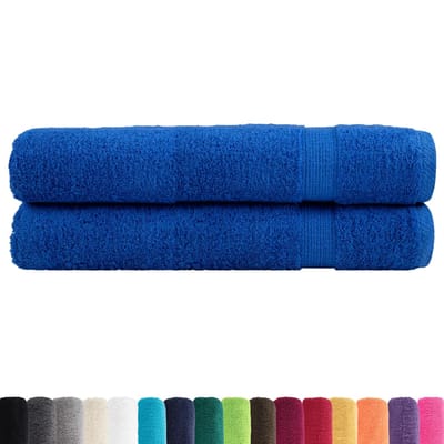 vidaXL - Saunadoeken - SOLUND - 2 - st - 600 - g/m² - 80x200 - cm - blauw