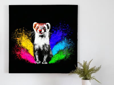 Wacky wellinformed weasel | Wacky Wellinformed Weasel | Kunst - 30x30 centimeter op Canvas | Foto op Canvas