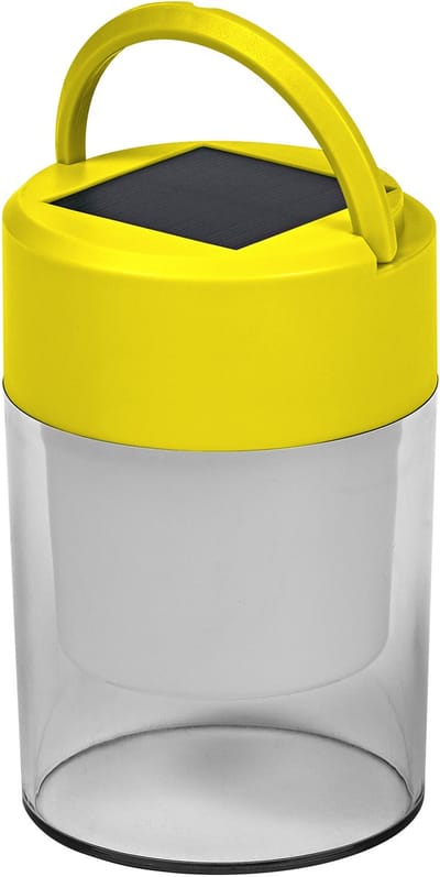 ENDURA Style Solar tafellamp, geel, op zonne-energie, 3000 K, 20 lm, 170° stralingshoek, IP44, 199 mm hoogte, levensduur 25.000 uur, dimbaar, lithium-ionbatterij, oplaadtijd 8 uur