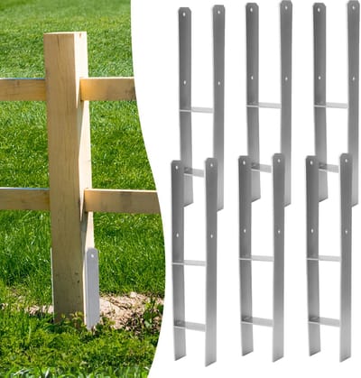 Set van 12 H-Paalankers voor Houten Palen - Stevige Grondbevestiging