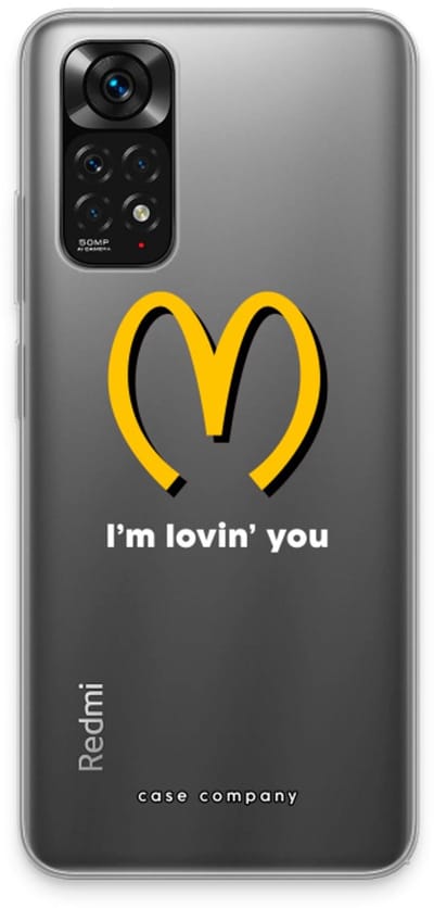 Case Company® - Hoesje geschikt voor Xiaomi Redmi Note 11 hoesje - I'm lovin' you - Soft Cover Telefoonhoesje - Bescherming aan alle Kanten en Schermrand