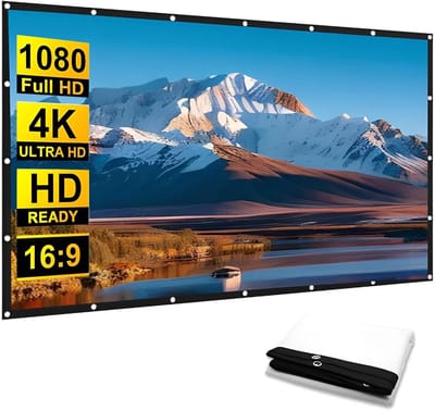Projectiescherm Opvouwbaar - Draagbaar Scherm - Film Avonden - Kreukvrij Ontwerp - 250 Inch - Wit