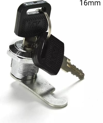 Cilinder Locker slot - 16mm | Brievenbus slot - Meubel slot - Lade slot - 2 sleutels