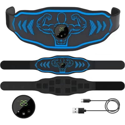 Abs Trainer Riem EMS Buikspierstimulator Elektrische Toning Riemen USB Taille Buik Gewichtsverlies Home Gym Fitness Massager blauw