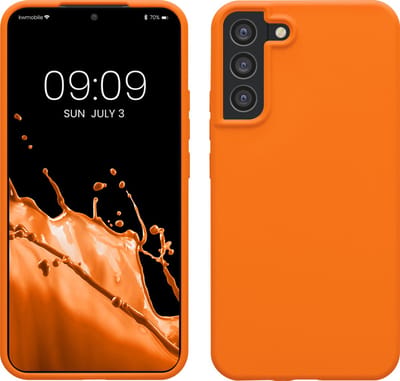 kwmobile telefoonhoesje geschikt voor Samsung Galaxy S22 Plus - Hoesje met siliconen coating - Smartphone case in fruitig oranje