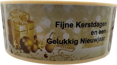 Kerststickers 150 stuks - prettige feestdagen - kerstetiket - sluitzegel - pakjes goud - chique inpakken