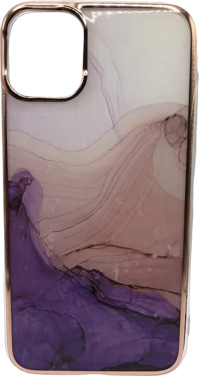 Luxe Marmer Back Cover hoesje - Geschikt voor Apple iPhone 13 Pro - Marmer - Paars