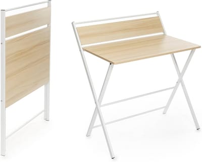 Inklapbaar Bureau - Wandtafel Werktafel - Kleine Ruimte Gebruik - Met Plank - 84 cm - Wit