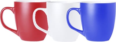 Bellatio Design Koffie mokken/bekers Holland - 6x - keramiek - met oor - rood/wit/blauw - 440 ml
