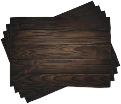 ABAKUHAUS Chocolade-placemats, wijnoogst-rustieke illustratie van een gedetailleerd hardhouten vloerontwerp timmerwerk-thema-patroon, Tiscjdeco uit kleurvaste stoffen voor eetkamer en keuken, bruin