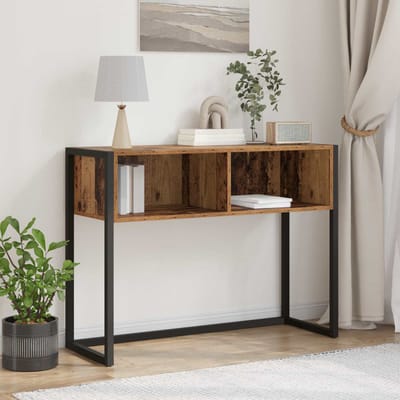 vidaXL - Bijzettafel - Oud - Hout - 100 - x - 36 - x - 75 - cm - Bewerkt - hout