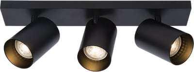 Atmooz - Nuo 3 - Zwart - 50W - GU10 - Metaal - Opbouwspot - Plafondspot - Woonkamer / Eetkamer / Slaapkamer