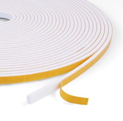 10 m afdichtingstape, voor deuren en ramen, 6 mm x 3 mm, zelfklevend, schuimband, deurafdichting, ramen, rubberen afdichting voor botsing, afdichting, geluidsisolatie (wit)