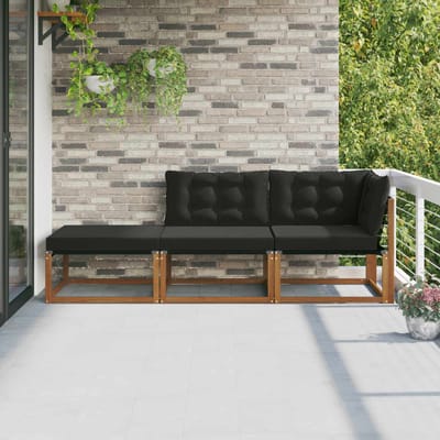 vidaXL - 3 - st - Buiten - Sectie - Sofa - Eenheden - Massief - Acacia - Hout - Naturel