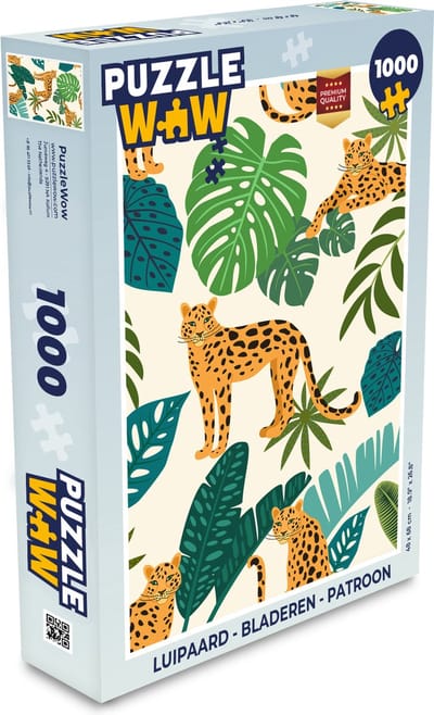 Puzzel Jungle - Luipaard - Planten - Patroon - Meiden - Jongens - Legpuzzel - Puzzel 1000 stukjes volwassenen