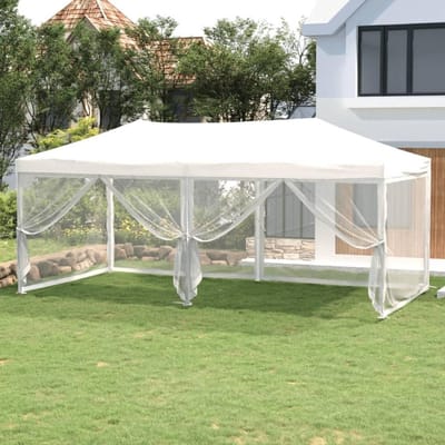 Opvouwbare Partytent - Paviljoen Tuin - Feest Organiseren - Waterdicht UV-bestendig - 3 x 6 Meter - Wit