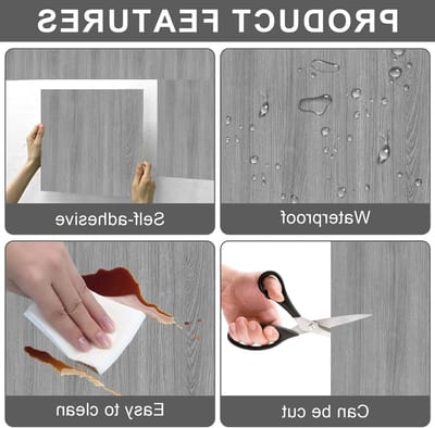 Set van 20 Zelfklevende 3D Wandpanelen in Houtlook, Waterdichte Vloertegels voor Slaapkamer en Keuken, Makkelijk te Verwijderen en Te Installeren