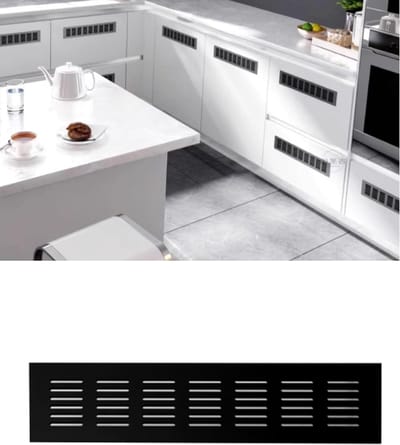 Ventilatieroosters Set - Luchtgaten - Ventilatie Verbeteren - Aluminium Legering - 4 Stuks 10x10cm - Zwart