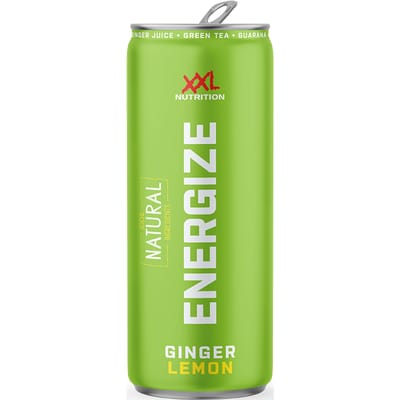XXL Nutrition Energize! Sugar Free Energy Drink - 330ml Green - Ginger Lemon (Natural) 1 blikje - 330 ml