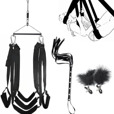 Sex Schommel - Sex Swing Extra Stevig – Seksschommel Met Accessoires – Seksspeeltjes voor Koppel – Seks Schommel BDSM – Erotiek Toys - Sex Sling – Love Swing – Discreet Verpakt – Zwart