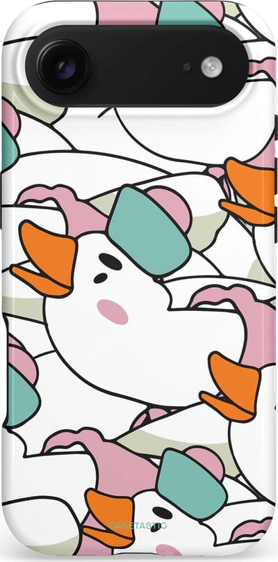 Casetastic hoesje geschikt voor Apple iPhone Air - MagSafe - Dubbellaagse bescherming - Gansmatroos - Fashion Case - Wit Grijs Mintgroen Lichtroze