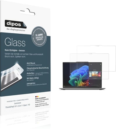 dipos – 2x Matte Pantserfolie geschikt voor Lenovo ThinkPad X1 2-in-1 Gen 10 | 9H Screenprotector