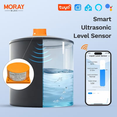 Moray ME201W Vloeistofniveausensoren Waterniveaumonitor Tuya Smartlife APP WiFi Ultrasone niveau-indicatorsensor
