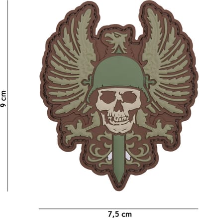 Embleem 3D PVC Spaanse skull multi