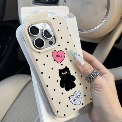 Schattig Katten Telefoonhoesje Voor iPhone 16 Pro Max Hoesje voor iPhone 11 12 13 14 15 Pro Max 16 Plus Schokbestendig Siliconen Zacht Leer Hoes For iPhone 14 Plus gray