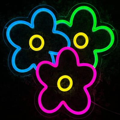 Neon Lamp - Bloemen - Dimbaar - Incl. Ophangmateriaal - Neon Sign - Neon Verlichting - Neon Led Lamp - Wandlamp