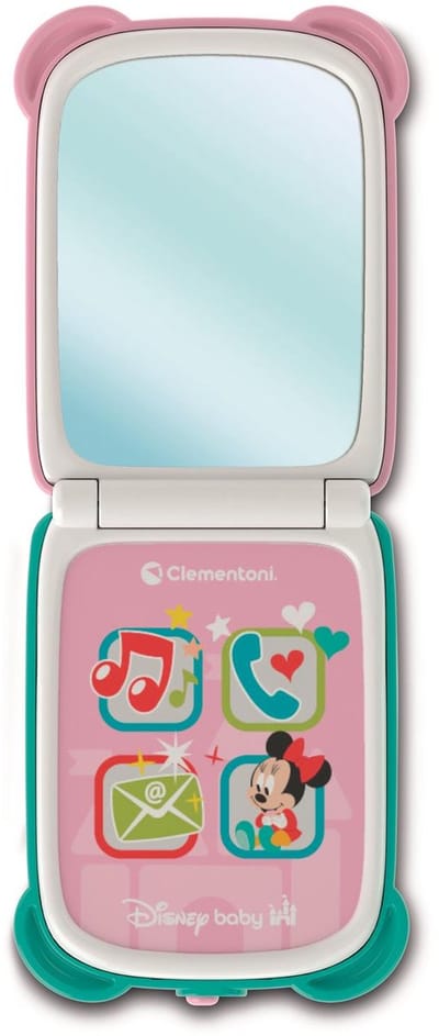 CLEMENTONI - Klaptelefoon - Minnie - Disney Baby - 4 knoppen - Speelgoed om na te bootsen met lichtjes en geluiden