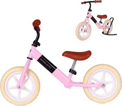 Born Lucky® Loopfiets –Vanaf 2 jaar – 10 inch massieve banden - Verstelbaar Zadel & Stuur – Roze