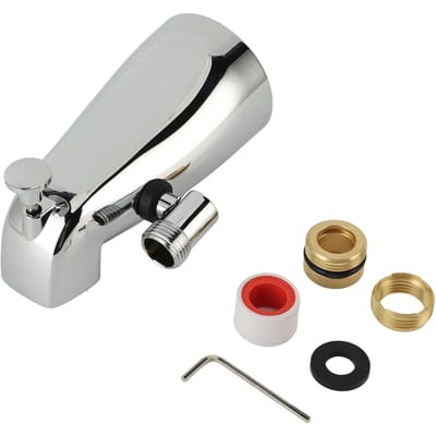 Baduitloop met Doucheomsteller Koper Zinklegering Badkamer Badkraan voor 1/2 Inch of 3/4 Inch zilver